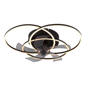 Globo - Ρυθμιζόμενος ανεμιστήρας οροφής LED/40W/230V 3000-6500K μαύρος + τηλεχειριστήριο