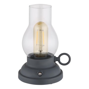 Globo - Επιτραπέζιο LED φωτιστικό αφής με ρυθμιζόμενη ένταση, επαναφορτιζόμενο LED/1W/3,7V 1200 mAh ανθρακί