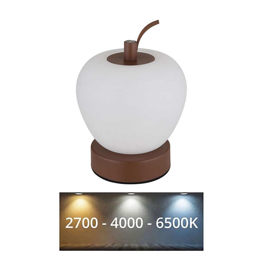 Globo - Επιτραπέζιο LED φωτιστικό με αφής και ρύθμιση φωτεινότητας LED/2W/3,7V 2700K/4000K/6500K 1200 mAh USB καφέ