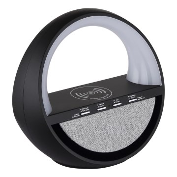 Globo - Επιτραπέζιο LED RGB φωτιστικό αφής, επαναφορτιζόμενο, με ηχείο και ασύρματη φόρτιση QI LED/3,5W/5V 1800 mAh