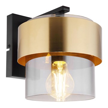 Globo - Επιτοίχιο φωτιστικό 1xE27/60W/230V μαύρο/ορείχαλκος