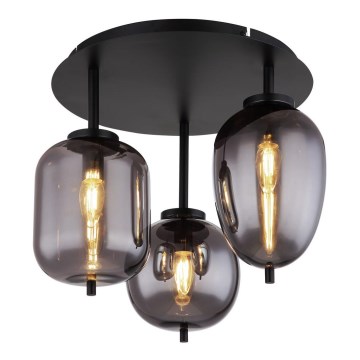 Globo - Επιτοίχιο φωτιστικό 3xE14/40W/230V μαύρο