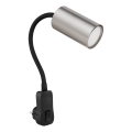 Globo - Επιτοίχιο φωτιστικό σποτ με βύσμα 1xGU10/35W/230V ματ χρώμιο