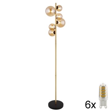 Globo - Επιδαπέδιο φωτιστικό LED 6xG9/3W/230V ορείχαλκος