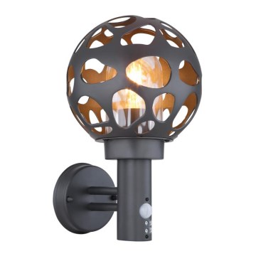 Globo - Εξωτερικό φωτιστικό τοίχου με αισθητήρα 1xE27/15W/230V IP44