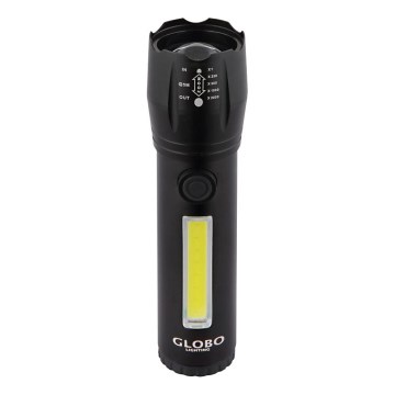 Globo - Επαναφορτιζόμενος φακός LED/3W/5V + COB/3W 5500K 1200 mAh