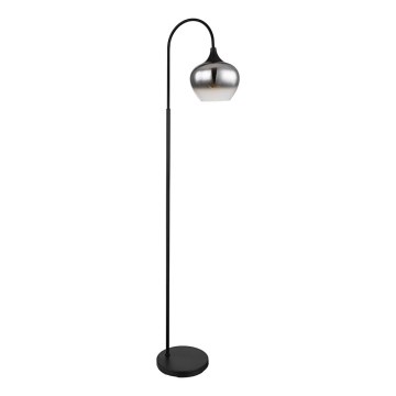 Globo - Επιδαπέδιο φωτιστικό 1xE27/40W/230V μαύρο/φιμέ