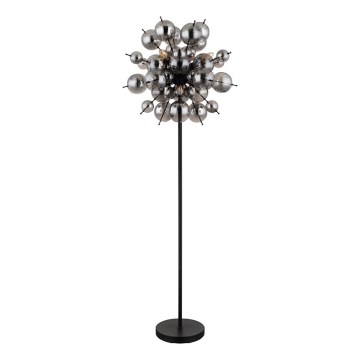 Globo - Επιδαπέδιο φωτιστικό 6xE14/25W/230V μαύρο/φιμέ
