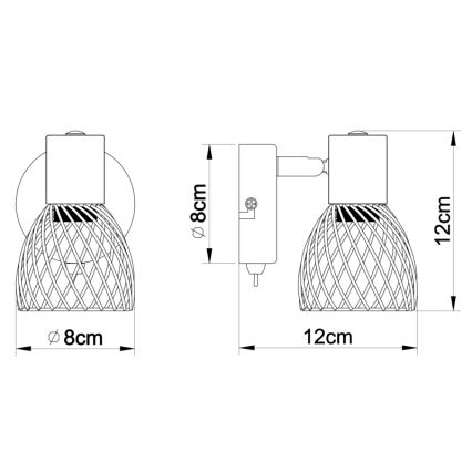 Globo - Επιτοίχιο φωτιστικό με 1 λάμπα E14/40W/230V