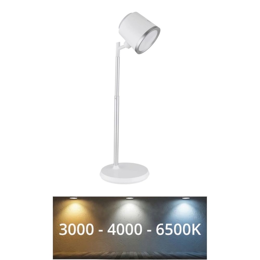 Globo - Επιτραπέζια λάμπα αφής dimming LED 4σε1 LED/6W/3,7V 3000K/4000K/6500K 1500 mAh USB λευκό