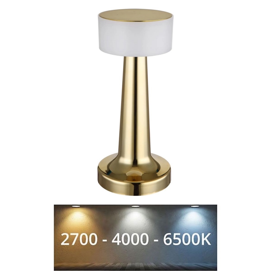 Globo - Επιτραπέζια λάμπα αφής dimming LED LED/1W/3,7V 2700K/4000K/6500K 800 mAh USB χρυσό
