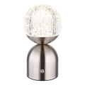 Globo - Επιτραπέζια λάμπα αφής dimming LED LED/2,5W/3,7V 2700/4000/6500K 1800 mAh USB ματ χρώμιο