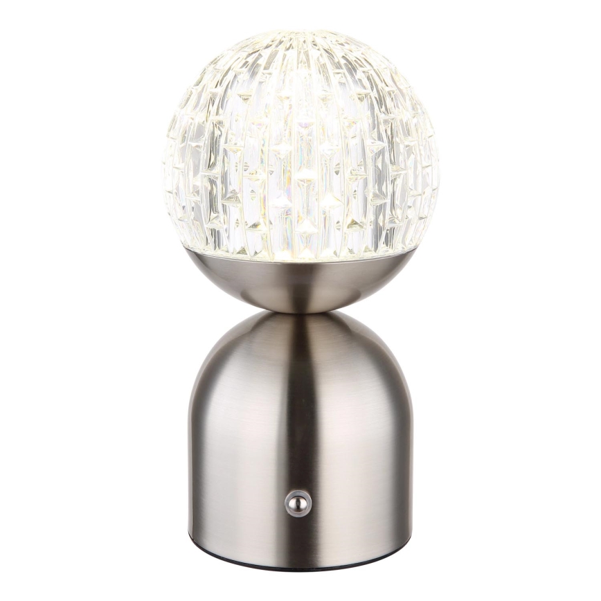Globo - Επιτραπέζια λάμπα αφής dimming LED LED/2,5W/3,7V 2700/4000/6500K 1800 mAh USB ματ χρώμιο