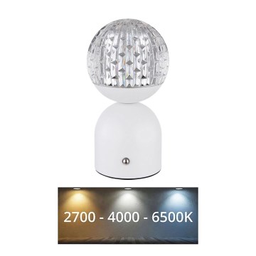 Globo - Επιτραπέζια λάμπα αφής dimming LED LED/2W/5V 2700/4000/65000K 1800 mAh λευκό