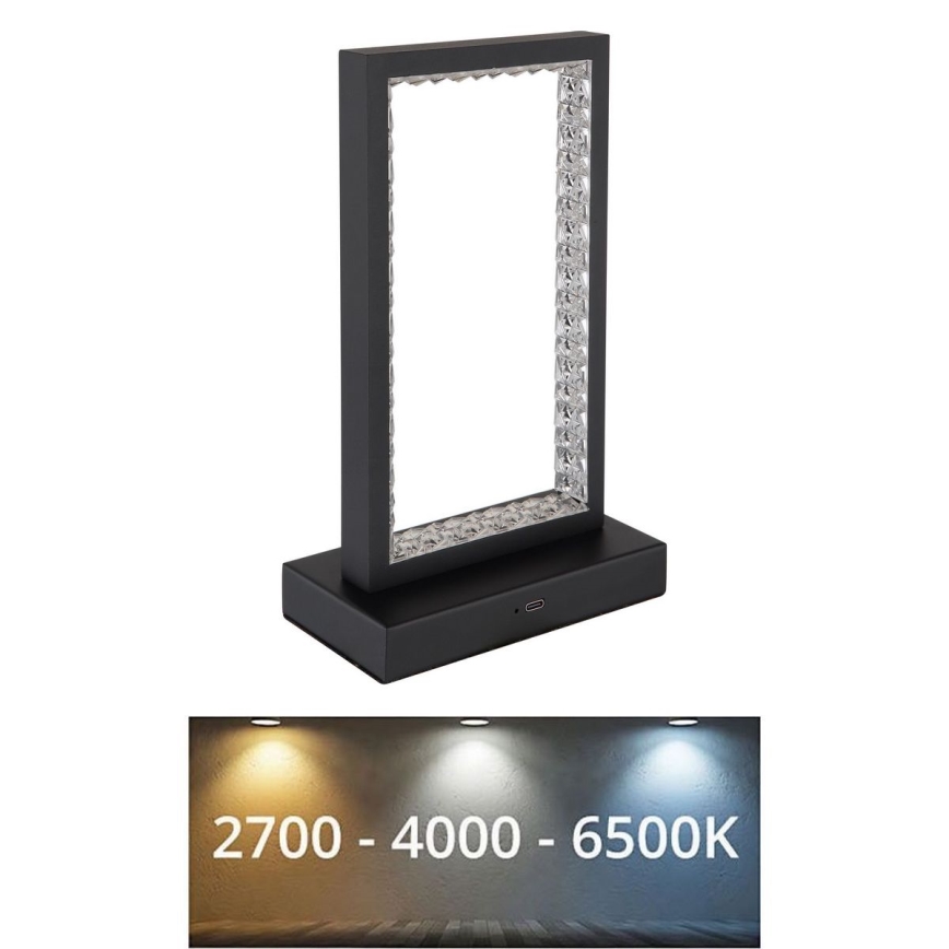 Globo - Επιτραπέζια λάμπα αφής dimming LED LED/3W/3,7V 2700K/4000K/6500K 1800 mAh USB μαύρο