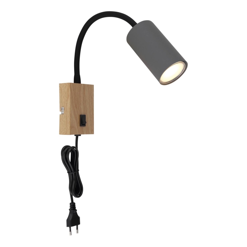 Globo - Εύκαμπτο φωτιστικό τοίχου 1xGU10/25W/230V γκρι/καφέ