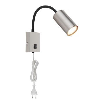 Globo - Εύκαμπτο φωτιστικό τοίχου 1xGU10/25W/230V μαύρο/ματ χρώμιο