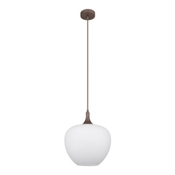 Globo - Κρεμαστό φωτιστικό οροφής 1xE27/60W/230V διάμετρος 29 cm λευκό/καφέ