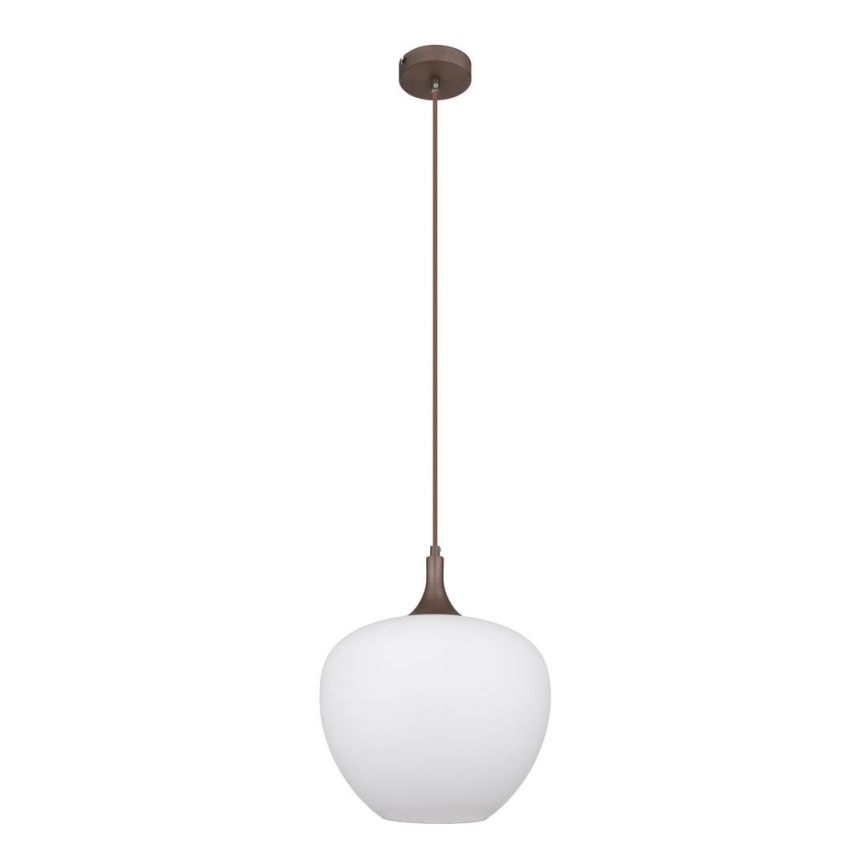 Globo - Κρεμαστό φωτιστικό οροφής 1xE27/60W/230V διάμετρος 29 cm λευκό/καφέ