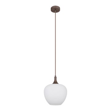 Globo - Κρεμαστό φωτιστικό οροφής 1xE27/60W/230V λευκό/καφέ
