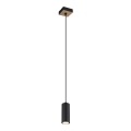 Globo - Κρεμαστό φωτιστικό οροφής 1xGU10/35W/230V μαύρο/καφέ