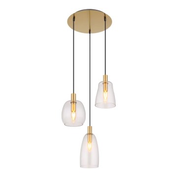 Globo - Κρεμαστό φωτιστικό οροφής 3xE14/40W/230V διάμετρος 43 cm ορείχαλκος