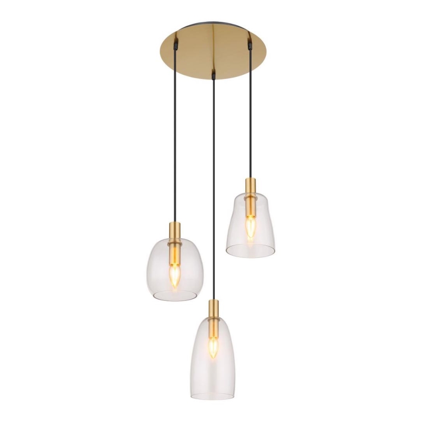 Globo - Κρεμαστό φωτιστικό οροφής 3xE14/40W/230V διάμετρος 43 cm ορείχαλκος