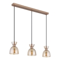 Globo - Κρεμαστό φωτιστικό οροφής 3xE14/40W/230V καφέ/φιμέ