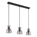 Globo - Κρεμαστό φωτιστικό οροφής 3xE14/40W/230V μαύρο/φιμέ