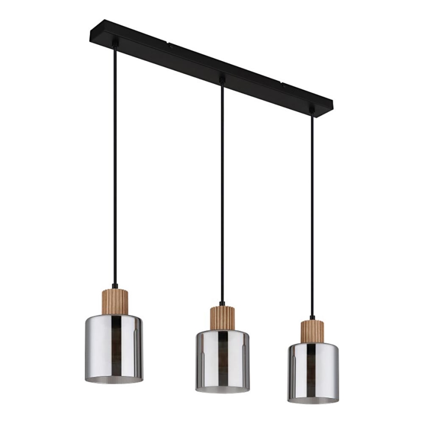 Globo - Κρεμαστό φωτιστικό οροφής 3xE27/25W/230V μαύρο