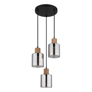 Globo - Κρεμαστό φωτιστικό οροφής 3xE27/25W/230V μαύρο διάμετρος 30 cm