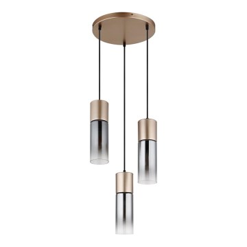 Globo - Κρεμαστό φωτιστικό οροφής 3xE27/25W/230V μπρονζέ διάμετρος 34 cm