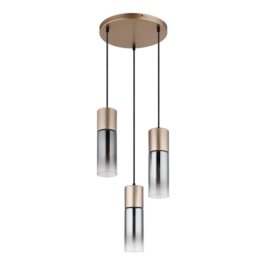 Globo - Κρεμαστό φωτιστικό οροφής 3xE27/25W/230V μπρονζέ διάμετρος 34 cm