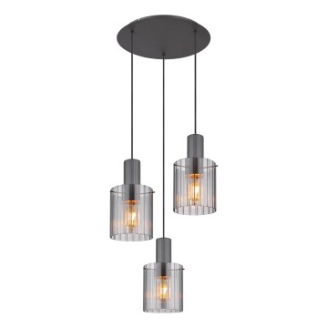 Globo - Κρεμαστό φωτιστικό οροφής 3xE27/40W/230V διάμετρος 48 cm γκρι