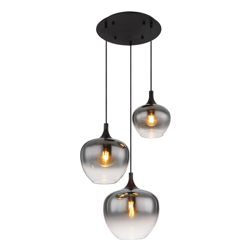 Globo - Κρεμαστό φωτιστικό οροφής 3xE27/40W/230V διάμετρος 48 cm μαύρο
