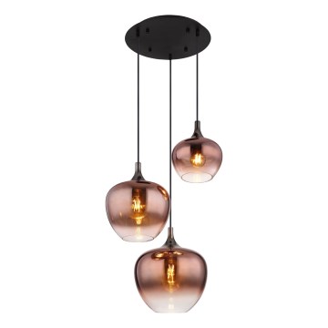 Globo - Κρεμαστό φωτιστικό οροφής 3xE27/40W/230V χαλκός