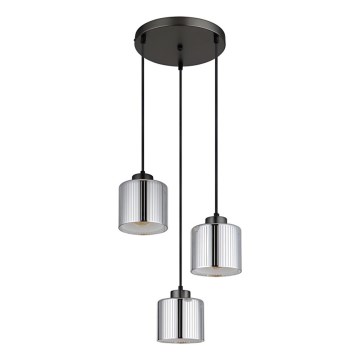 Globo - Κρεμαστό φωτιστικό οροφής 3xE27/60W/230V γυαλιστερό χρώμιο διάμετρος 33 cm