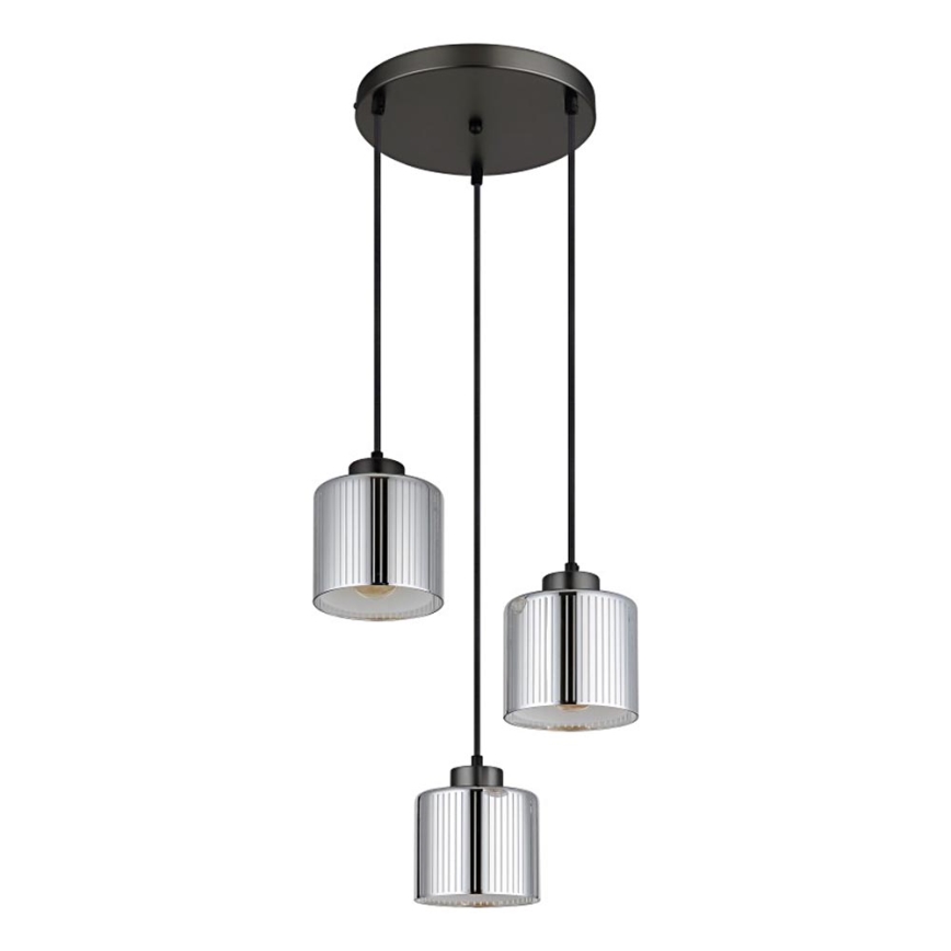 Globo - Κρεμαστό φωτιστικό οροφής 3xE27/60W/230V γυαλιστερό χρώμιο διάμετρος 33 cm