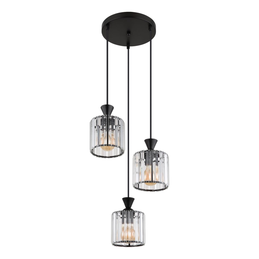 Globo - Κρεμαστό φωτιστικό οροφής 3xE27/60W/230V διάμετρος 32 cm μαύρο