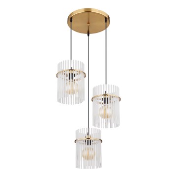 Globo - Κρεμαστό φωτιστικό οροφής 3xE27/60W/230V διάμετρος 47 cm χρυσό