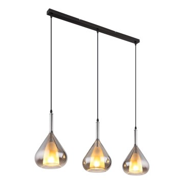 Globo - Κρεμαστό φωτιστικό οροφής 3xE27/60W/230V μαύρο