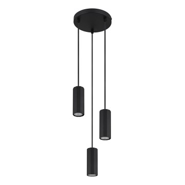 Globo - Κρεμαστό φωτιστικό οροφής 3xGU10/25W/230V μαύρο
