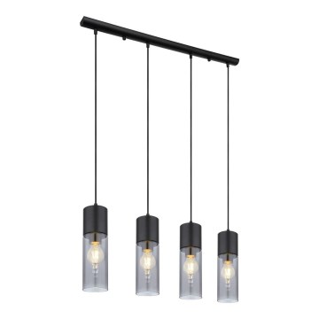 Globo - Κρεμαστό φωτιστικό οροφής 4xE27/25W/230V μαύρο