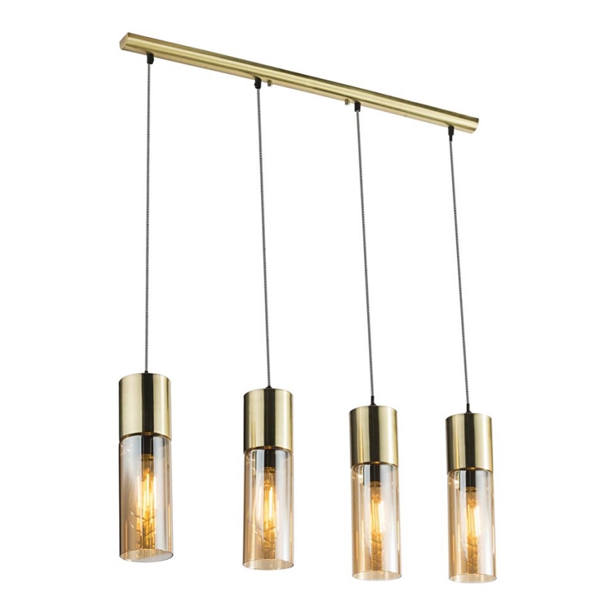 Globo - Κρεμαστό φωτιστικό οροφής 4xE27/25W/230V ορείχαλκος