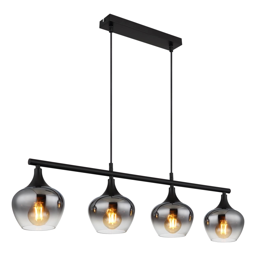 Globo - Κρεμαστό φωτιστικό οροφής 4xE27/40W/230V μαύρο
