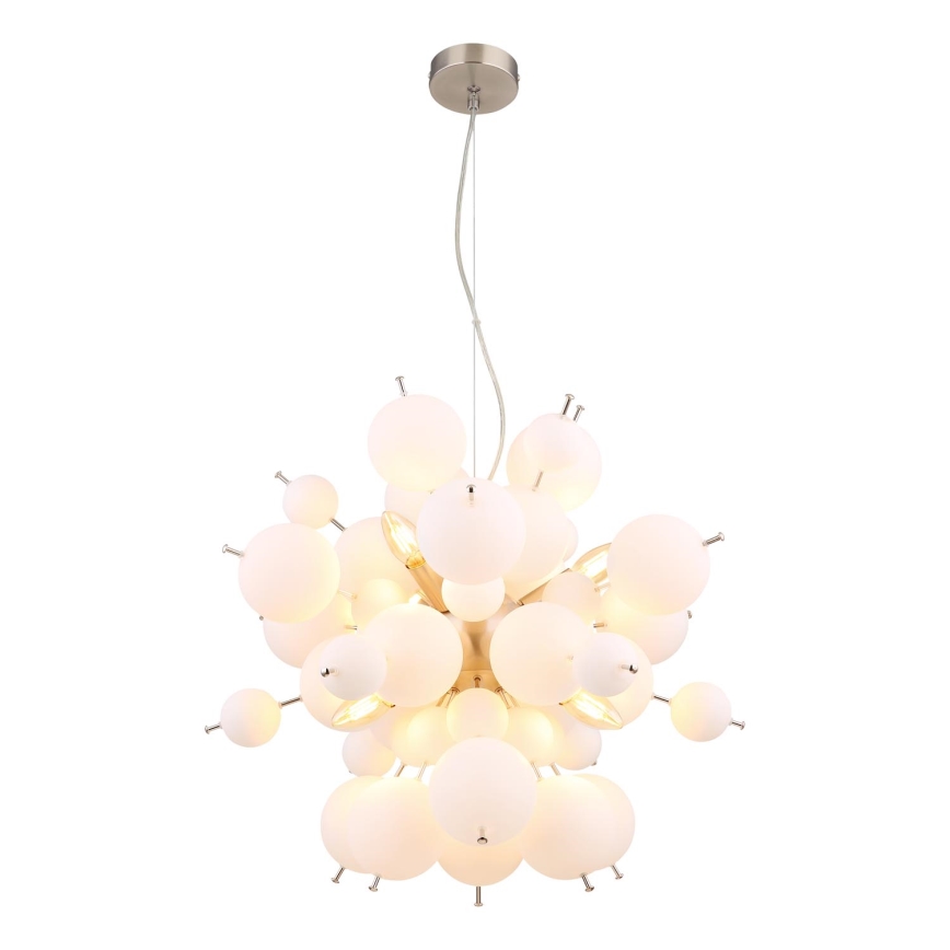 Globo - Κρεμαστό φωτιστικό οροφής 6xE14/25W/230V διάμετρος 55 cm λευκό