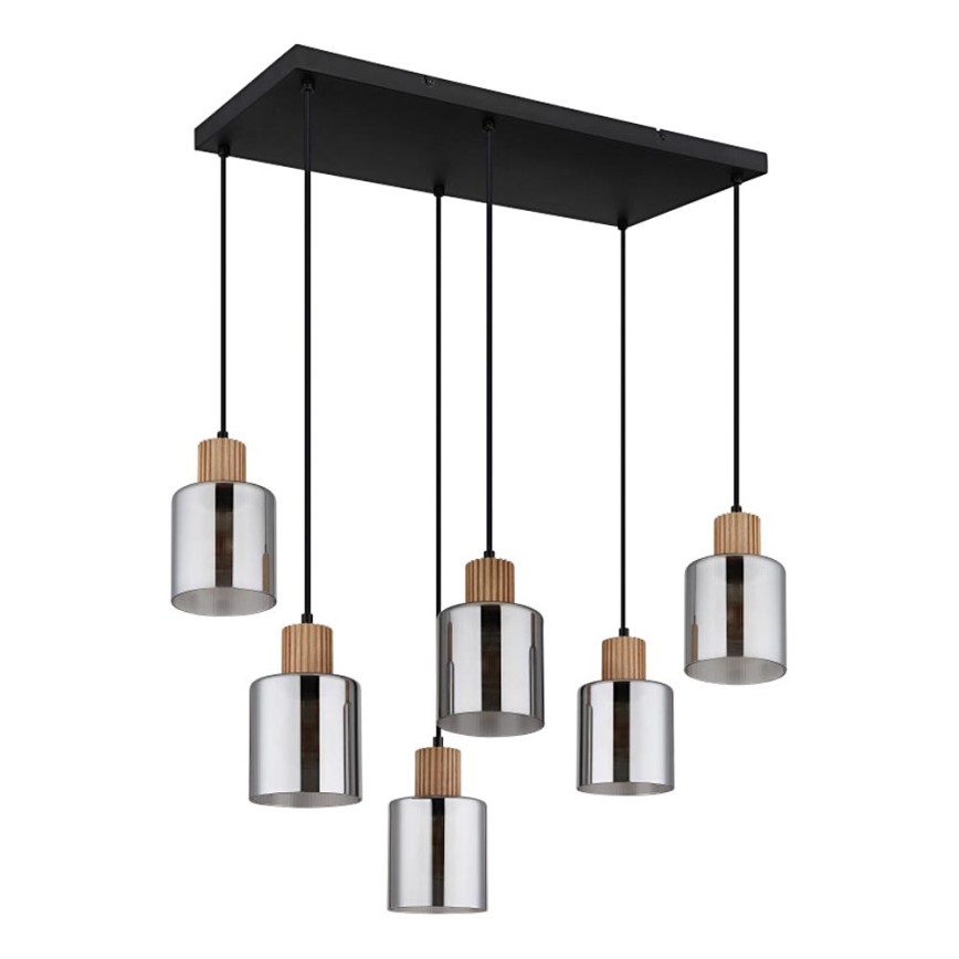 Globo - Κρεμαστό φωτιστικό οροφής 6xE27/25W/230V μαύρο