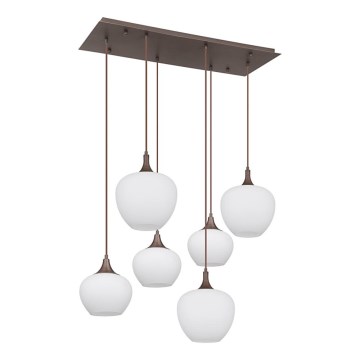 Globo - Κρεμαστό φωτιστικό οροφής 6xE27/40W/230V λευκό