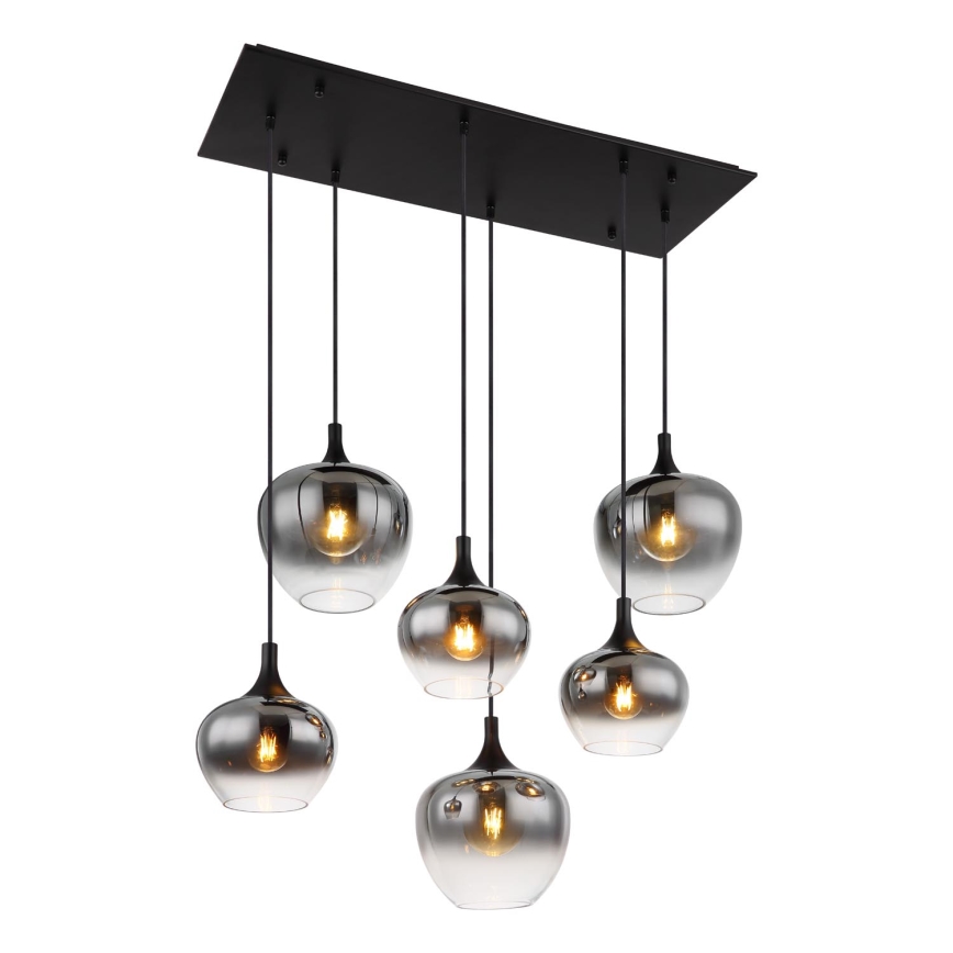 Globo - Κρεμαστό φωτιστικό οροφής 6xE27/40W/230V μαύρο