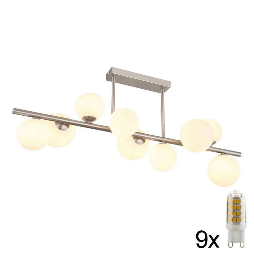 Globo - Κρεμαστό φωτιστικό οροφής LED 9xG9/3W/230V ματ χρώμιο